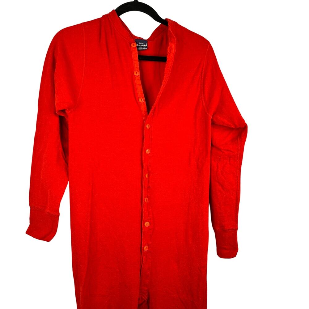 Duofold Red Union Suit Long John Warm Base Layer  Wool Cotton Blend Sz small